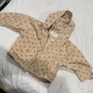 Zara Tan Polka Dot Kids jacket with hood
